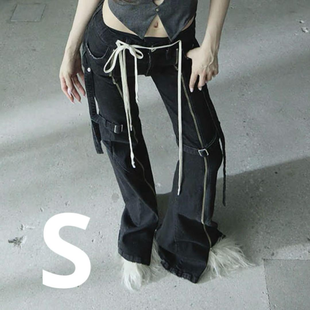 パンツ theredthread S droop denim pants THEREDTHREAD S droop denim pants BLACK S - メルカリ