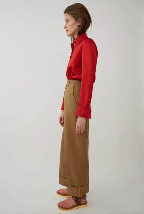 Acne Studios(Acne) ロールアップ ワイドパンツ キャメル
