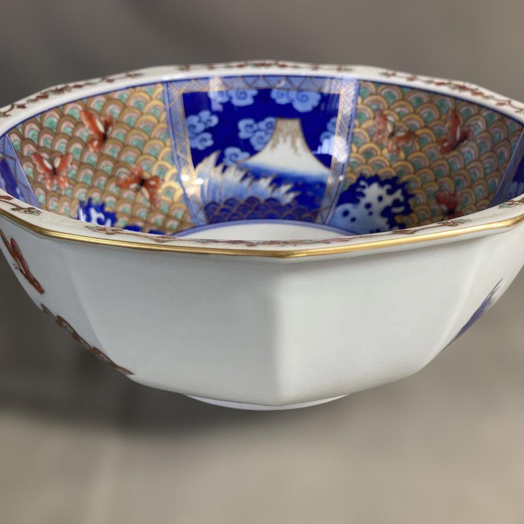 古伊万里文】古伊万里の伝統 日本の銘窯 染錦三方割富士山水絵
