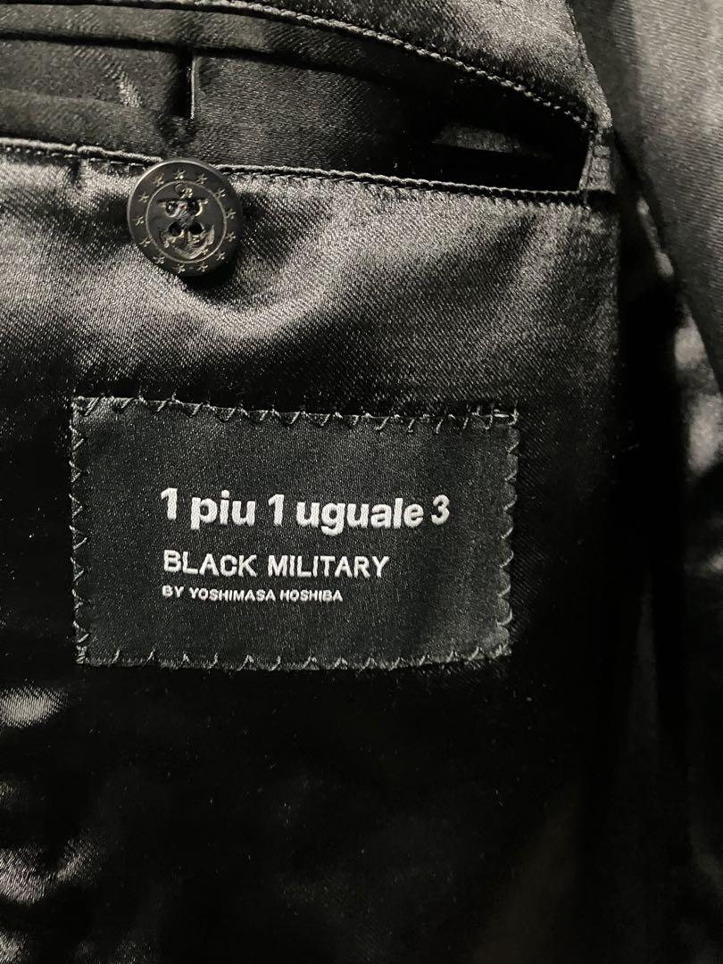 1piu1uguale3  BLACK MILITARY   Pコート