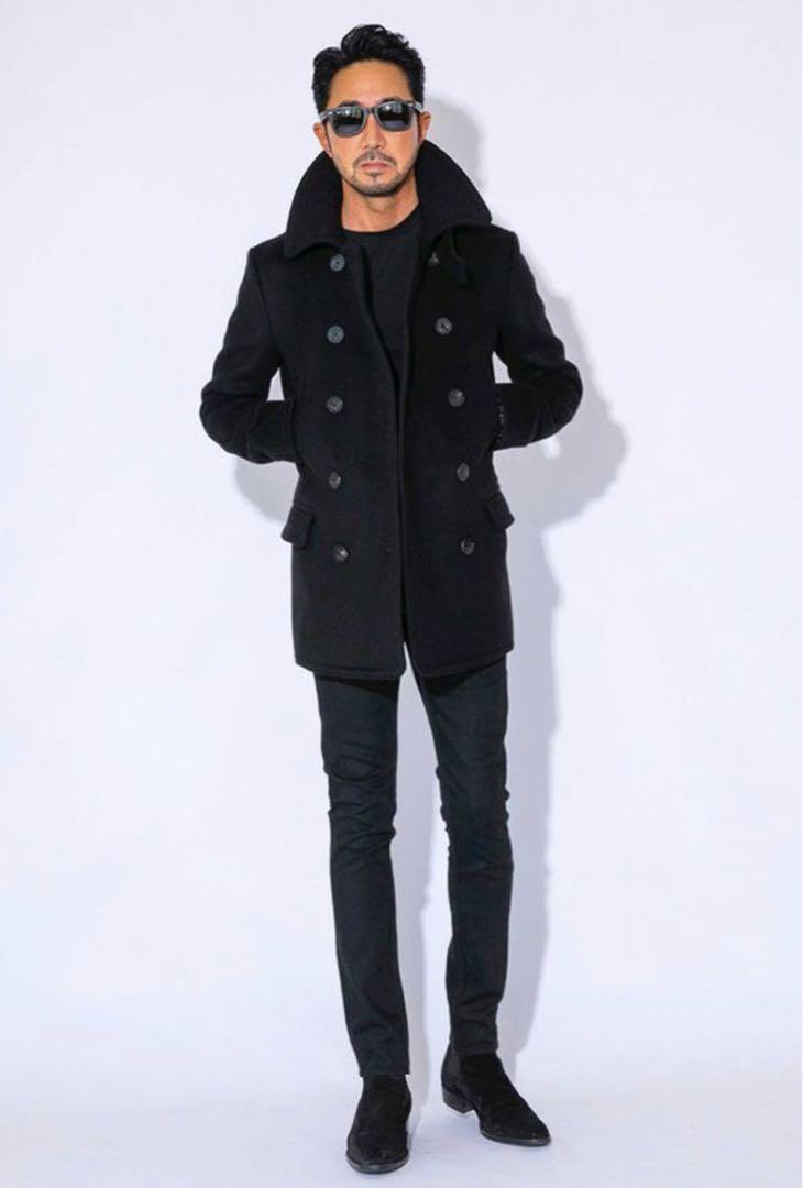 1piu1uguale3  BLACK MILITARY   Pコート