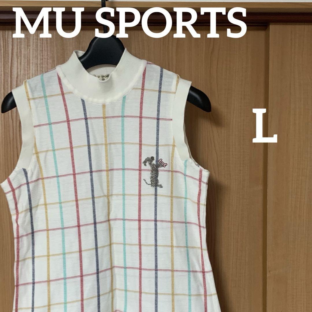 MUスポーツ ミエコウエサコ ノースリーブ♡未使用 MU SPORTS ミエコウエサコ ゴルフ ノースリーブ モックネック L