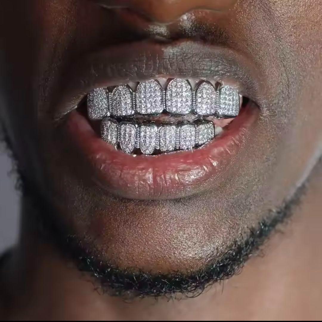 【シルバー】6teeth パヴェ グリルズ grillz ブリンブリン