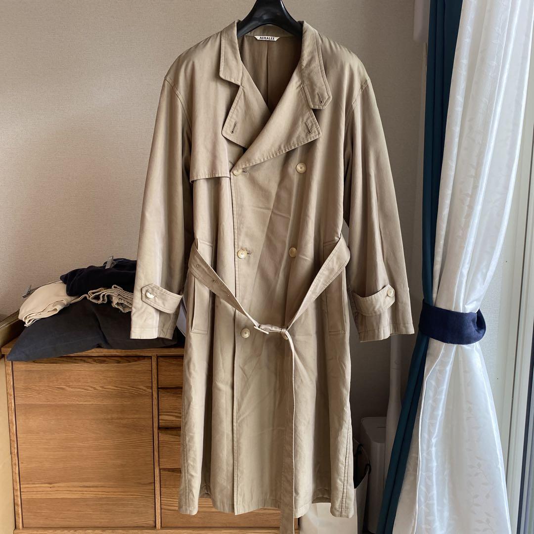 AURALEE WASHED FINX CUPRO TWILL トレンチコート