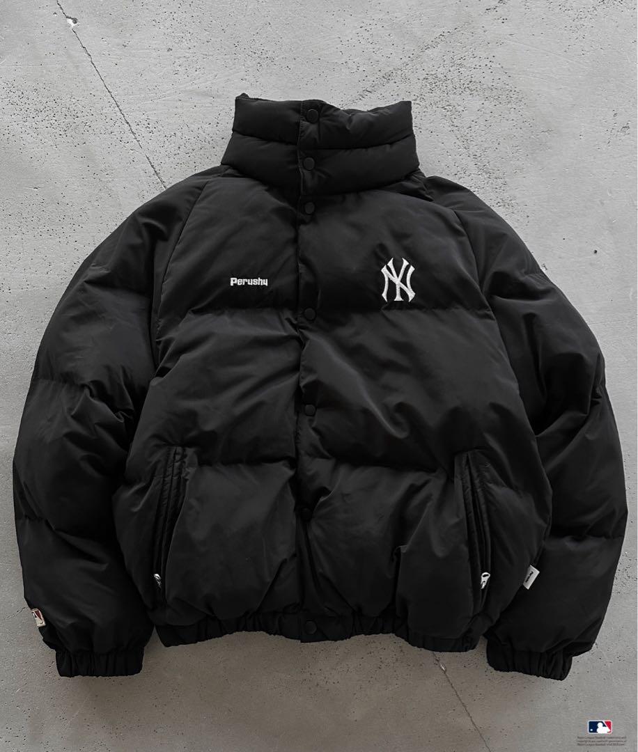 Perushu × MLB コラボ中綿スタンドネックブルゾン
