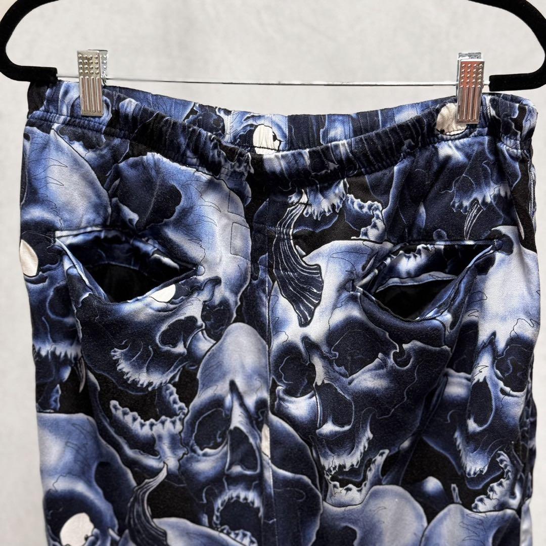 極美品 GUILTY PARTIES ワコマリア スカルパンツ M ブルー 極美品 GUILTY PARTIES ワコマリア スカルパンツ M ブルー