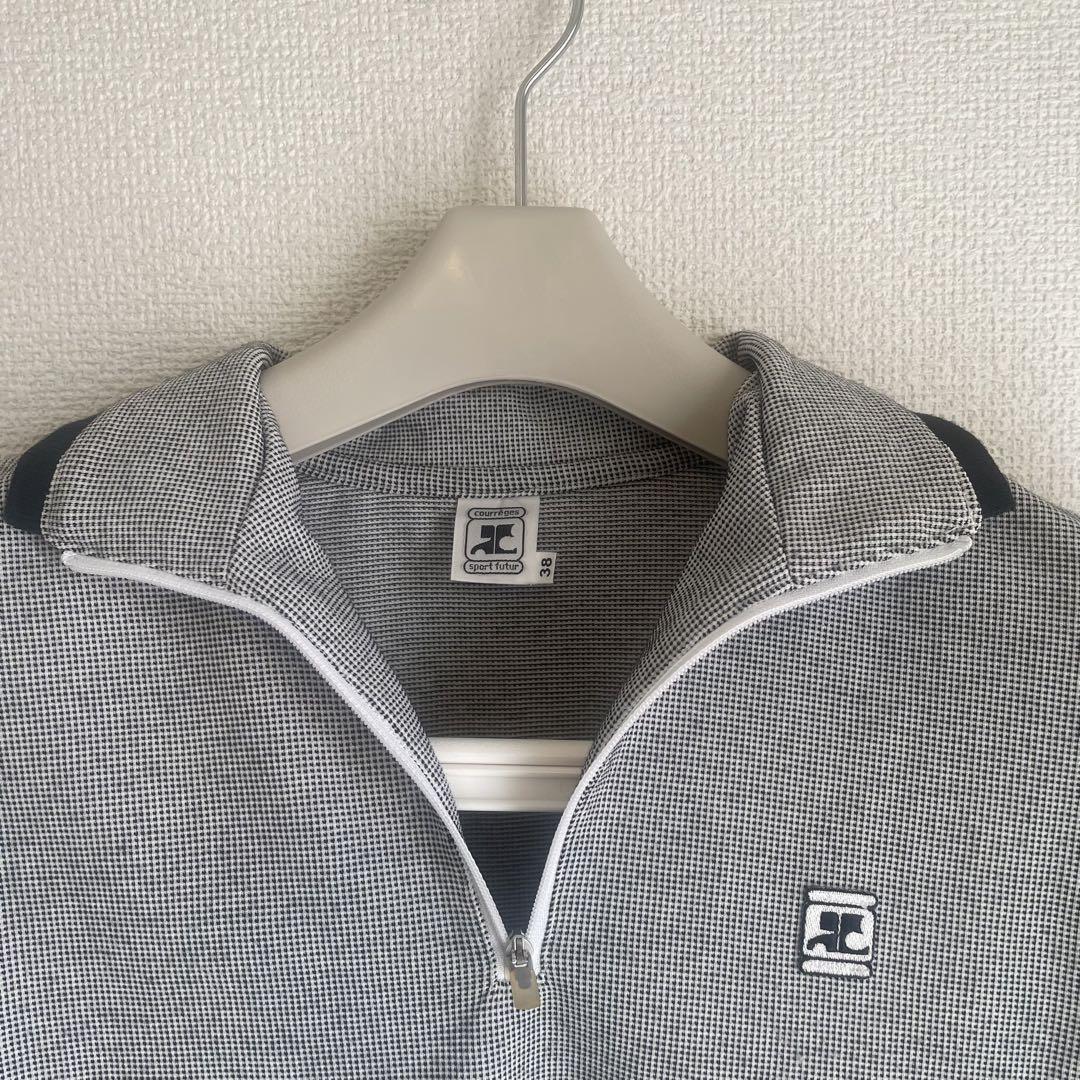 【courreges美品】薄手 ハーフジップトップス レディース