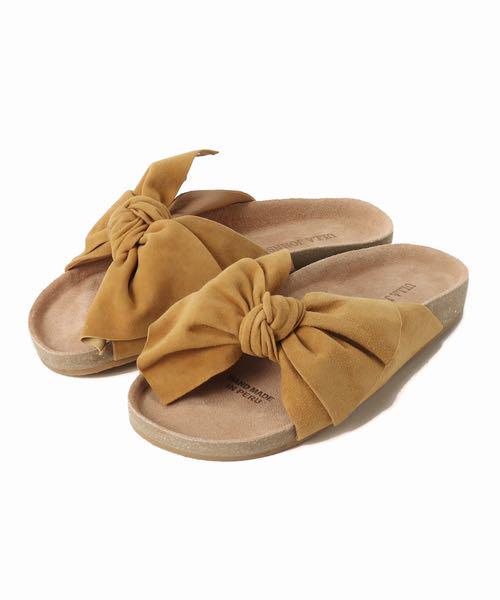 ULLA JOHNSON ウラジョンソン フラットリボンサンダル イエロー