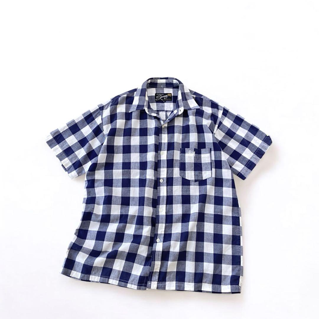 90s OLD stussy ブロックチェック ボックス シャツ