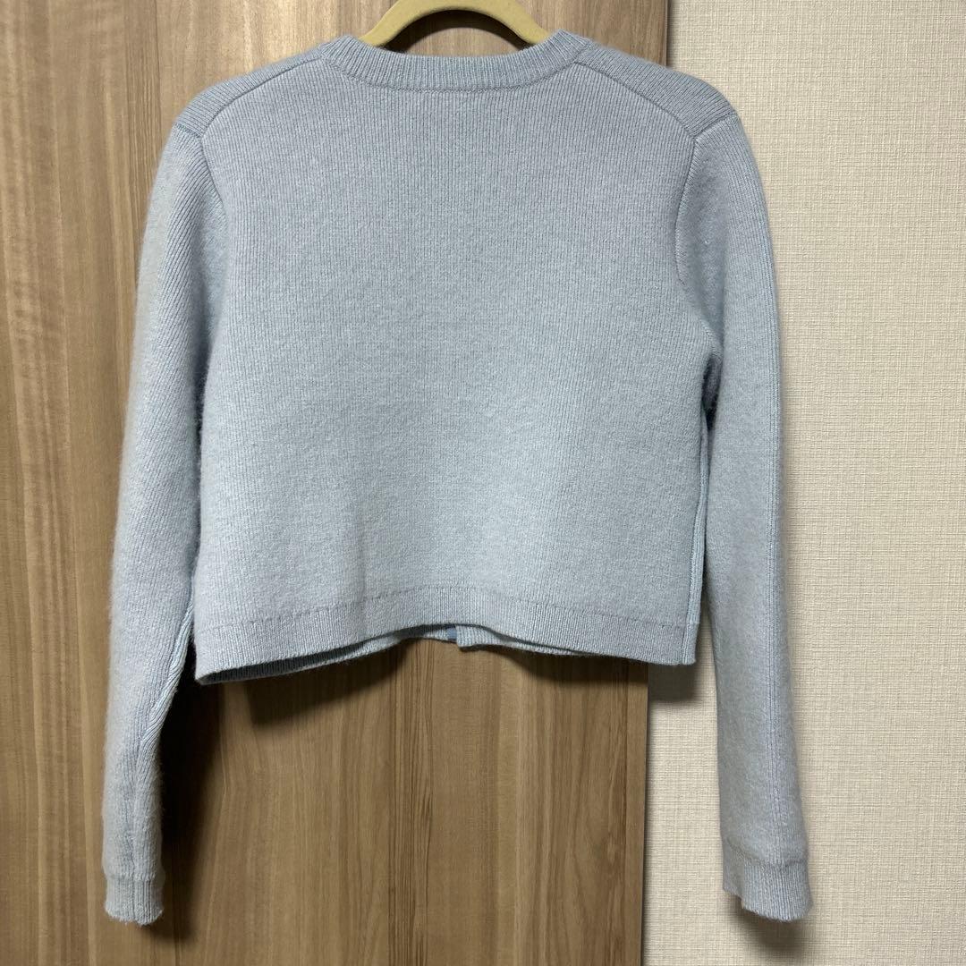 水色】MIESROHE シャギーコンパクトニットカーディガン 水色 - メルカリ