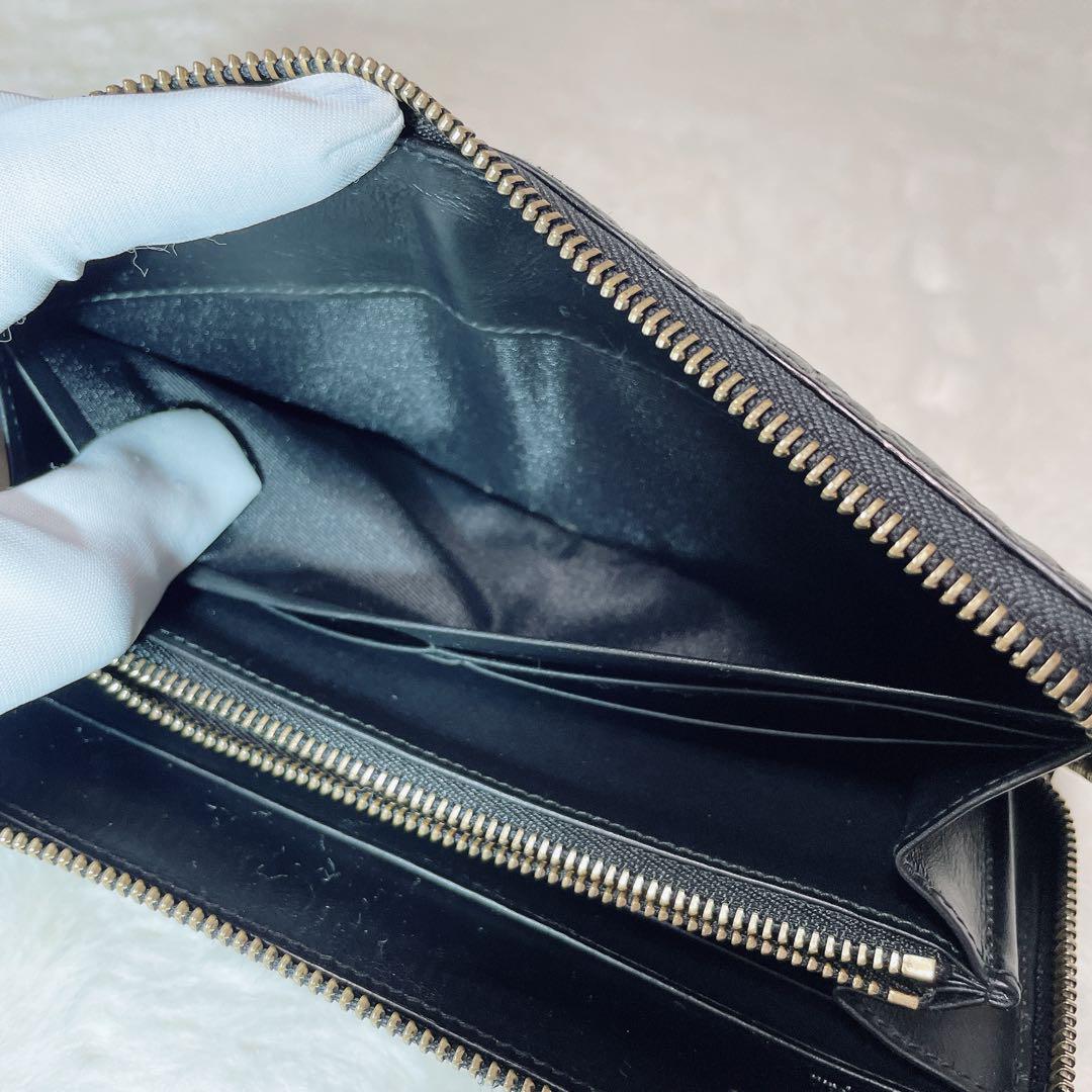美品 LOEWE ロエベ リピート アナグラム 長財布 ラウンドジップ 本革 黒