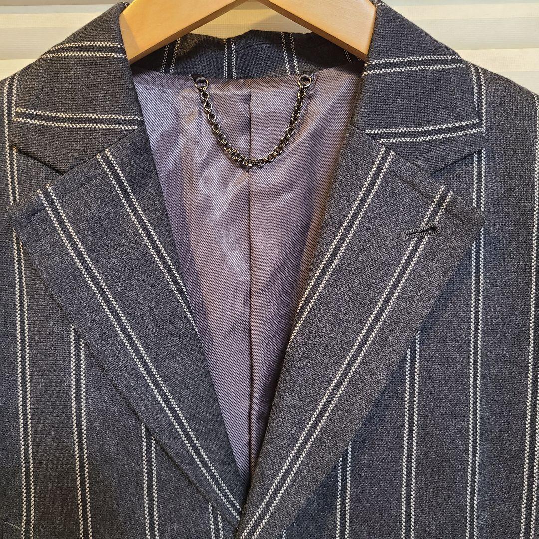 美品】 GalaabenD ダブルストライプジョーゼットストレッチジャケット