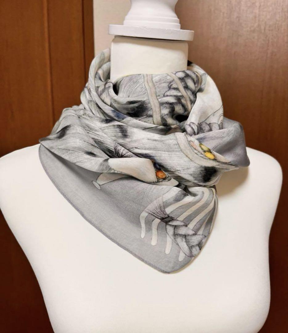【美品】SWASH.LONDON シルクシフォン　スカーフ　大判