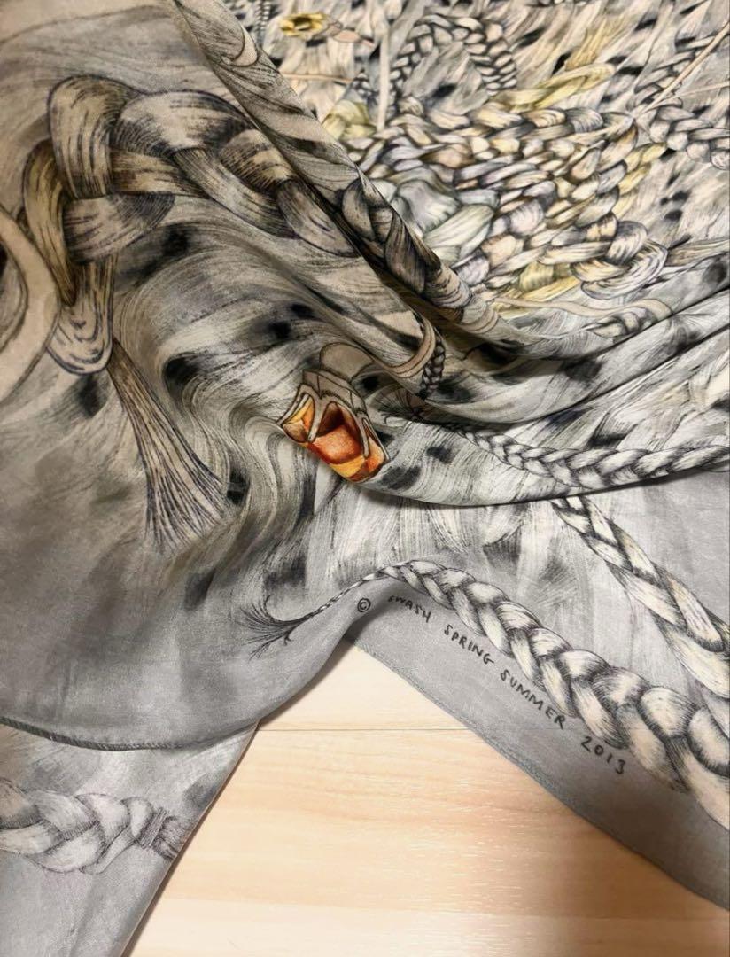 【美品】SWASH.LONDON シルクシフォン　スカーフ　大判