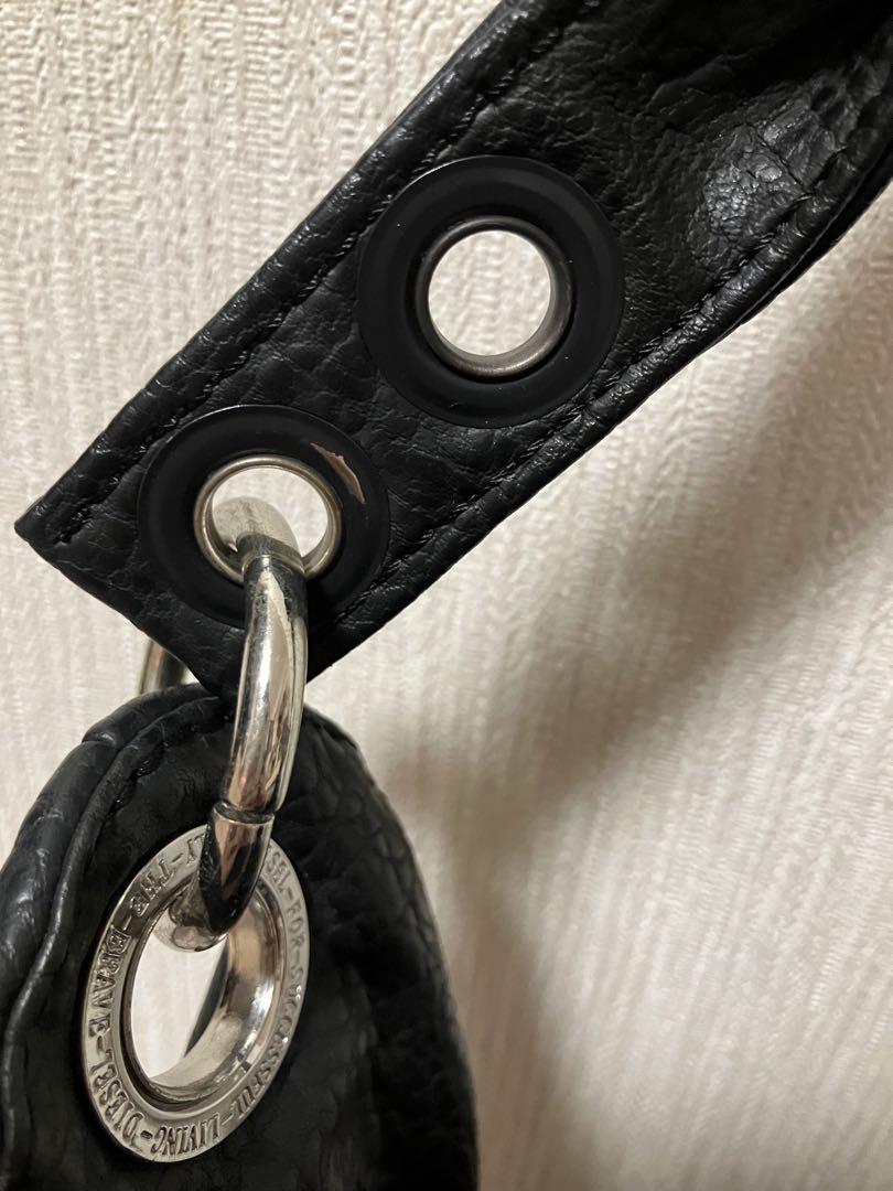 【美品】DIESEL/ディーゼル　ラウンドクロスバッグ　丸型 レザー ブラック 楽天市場】ディーゼル DIESEL 1DR モノグラムデニム×レザー