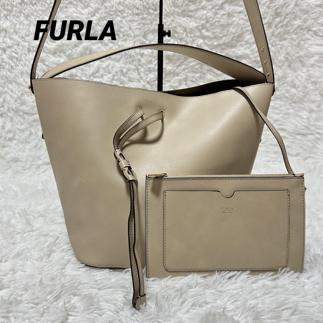 美品】FURLA ステイシー 2way ショルダーバッグ ミニポーチ