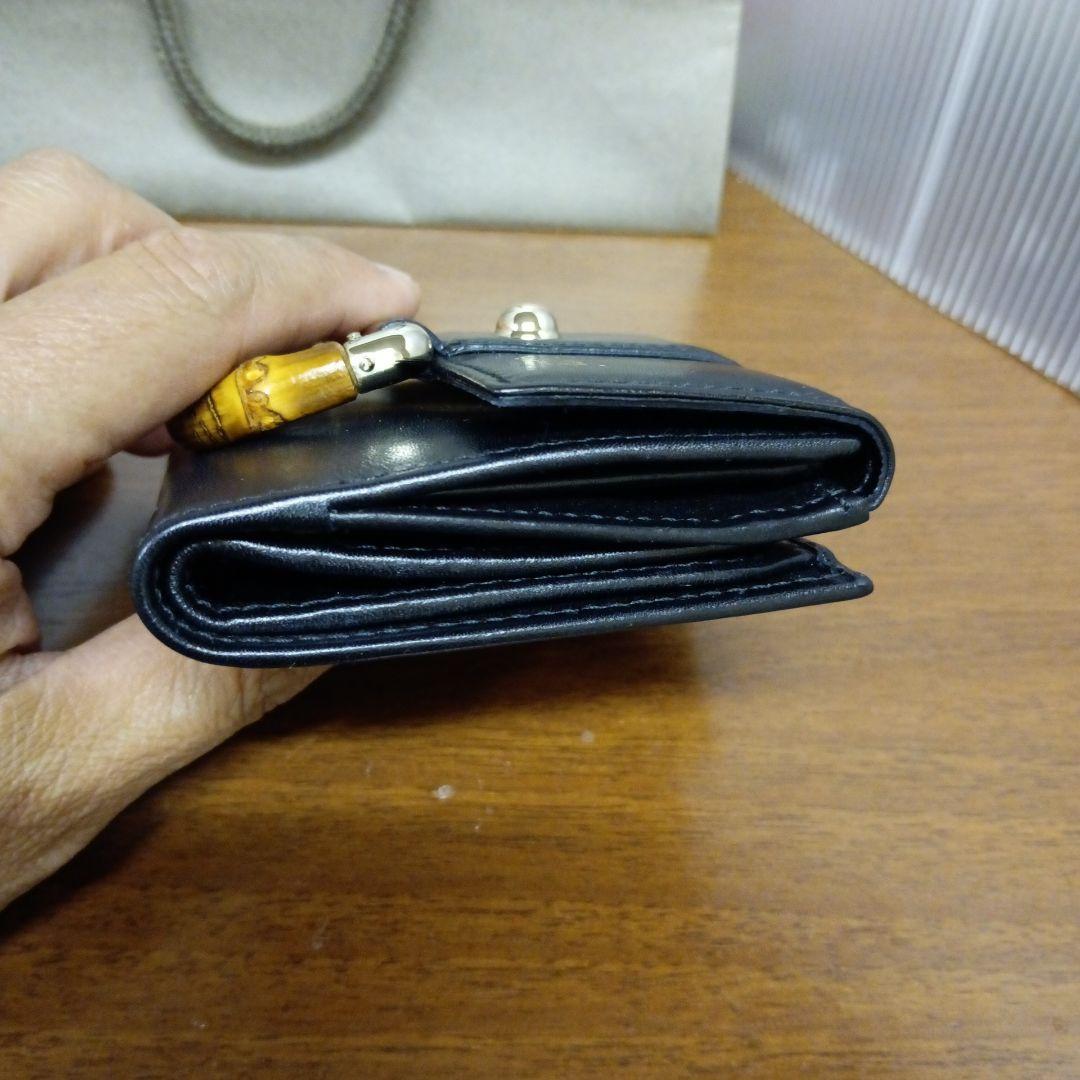 GUCCI　財布　ブラック　革　ダブルホック　美品!