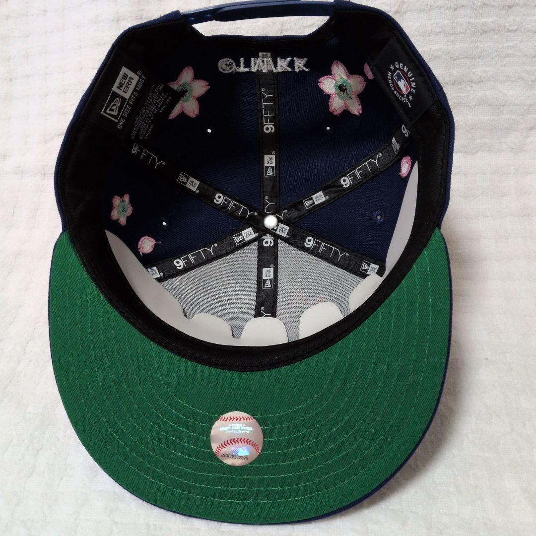 NEW ERA 9FIFTY ネイビー村上 隆氏コラボ 桜刺繍キャップ