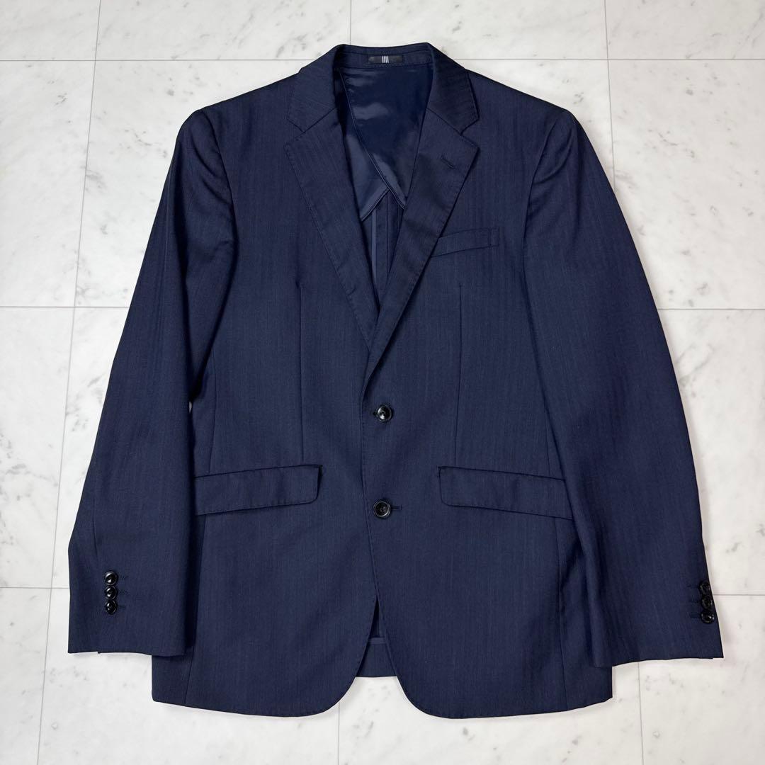 スーツセレクト 3ピース スーツ ネイビー ストライプ A4 標準