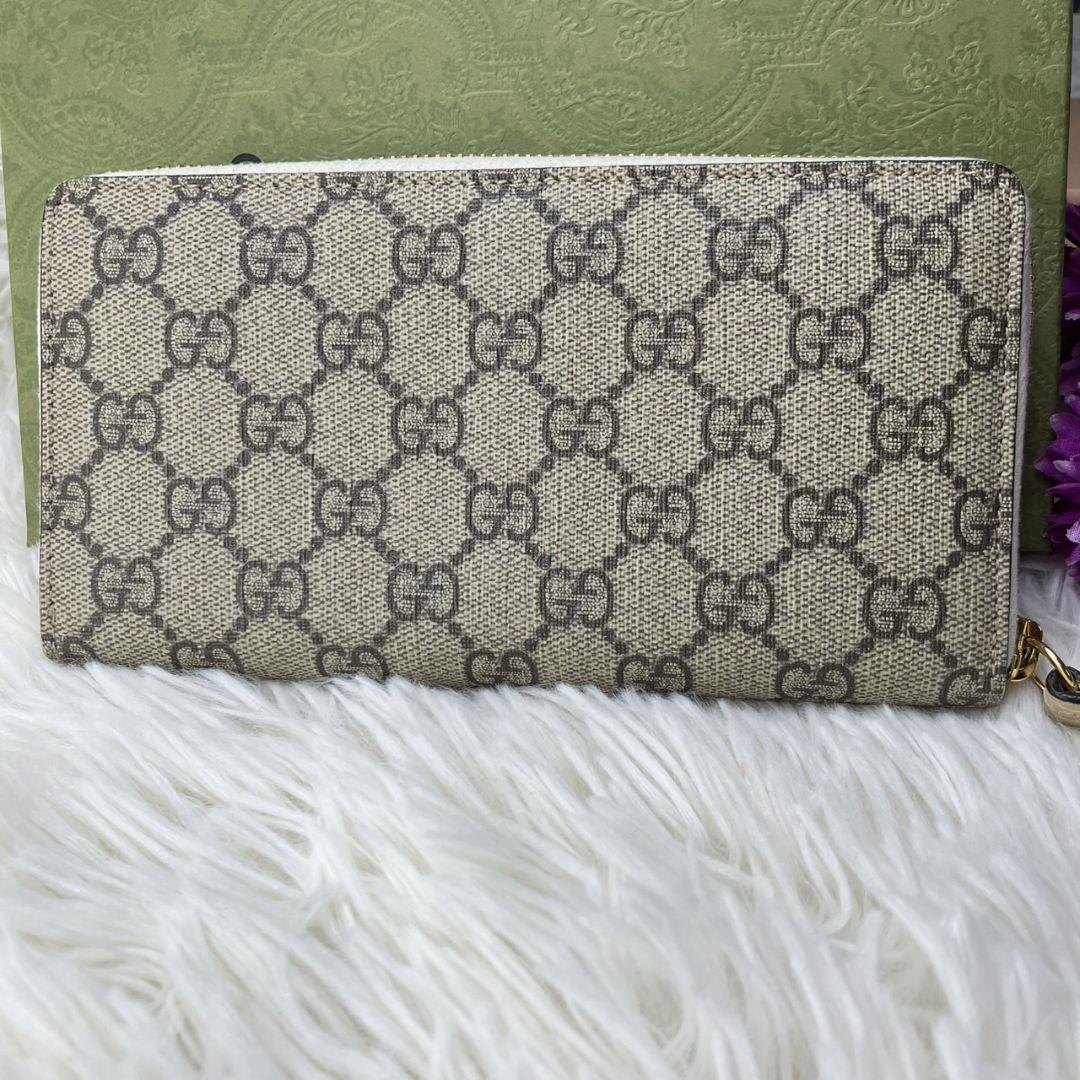 【現行・未使用級】GUCCI 長財布 GG柄 スプリーム マーモント クリーム