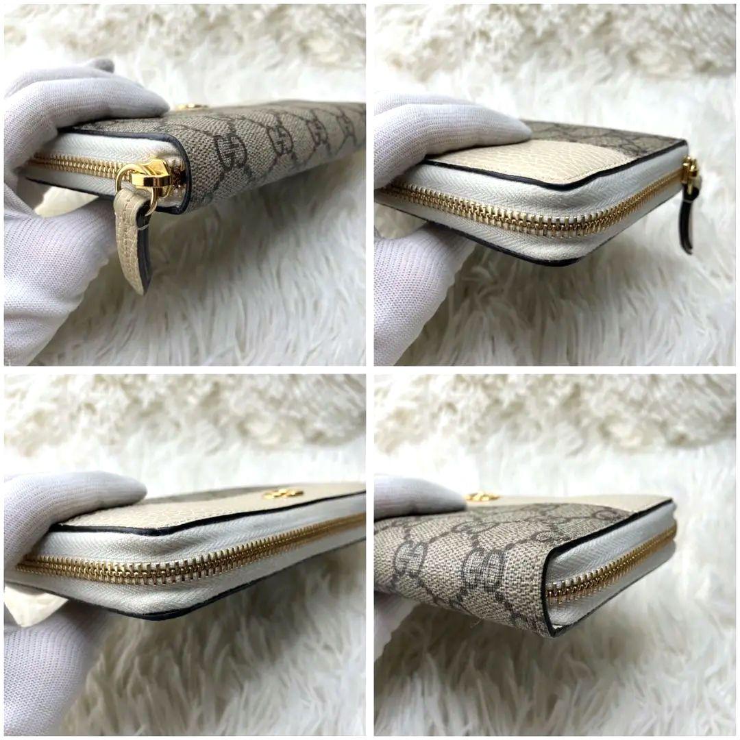 【現行・未使用級】GUCCI 長財布 GG柄 スプリーム マーモント クリーム
