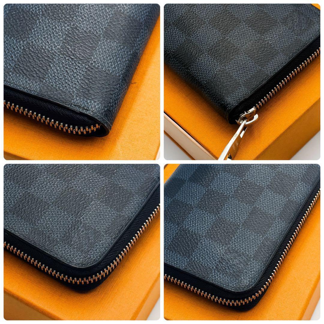 ルイヴィトン【未使用に近い】ダミエコバルトジッピーウォレットヴェルティカル長財布