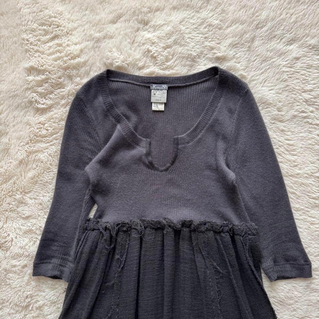 E5【クリステンセンドゥノルド】ニットワンピース グレー カシミヤ 絹 2 E5【クリステンセンドゥノルド】ニットワンピース グレー カシミヤ 絹 2