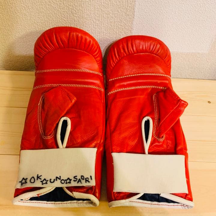 本革 伝説のボクサー 袖岡裕子 サイン ボクシンググローブ パンチンググローブ メルカリ