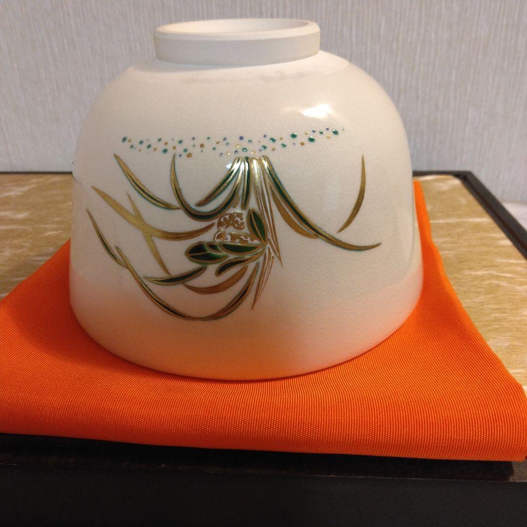 相模竜泉造 色絵 春蘭画 抹茶茶碗 茶道具 共箱