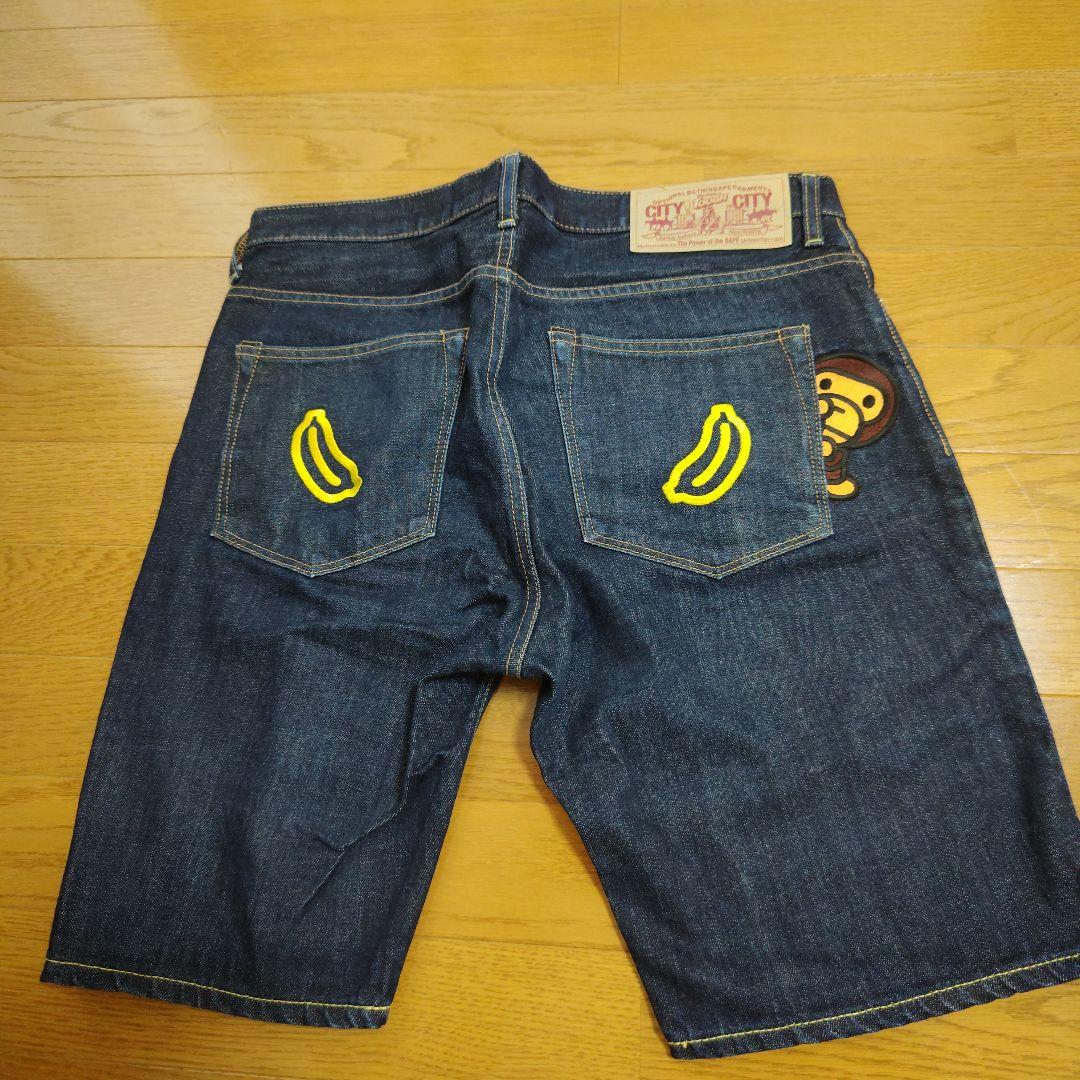 APE バナナ刺繍デニムショーツ