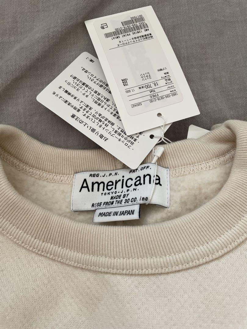 Americana Aロゴプリント ベージュスウェット