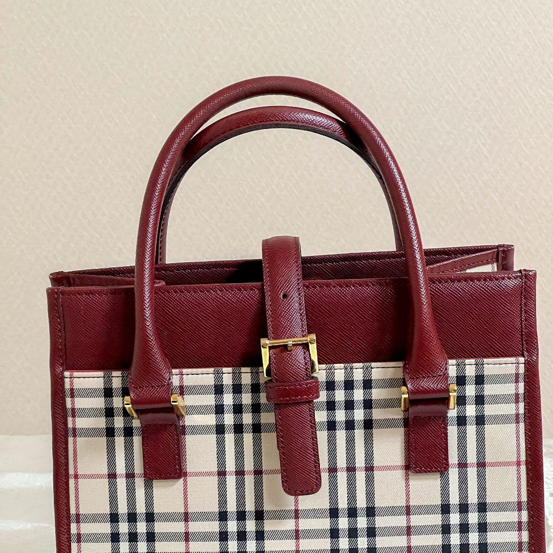 最安値安い BURBERRY バーバリー ノバチェック 赤 ハンドバッグ Yx8AW-m82895384607 30%OFF