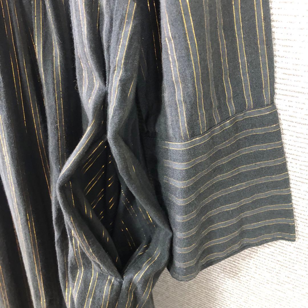 ne Quittez pas ルレックスストライプティアードドレス S ブラック ne Quittez pas ルレックスストライプティアードドレス S ブラック