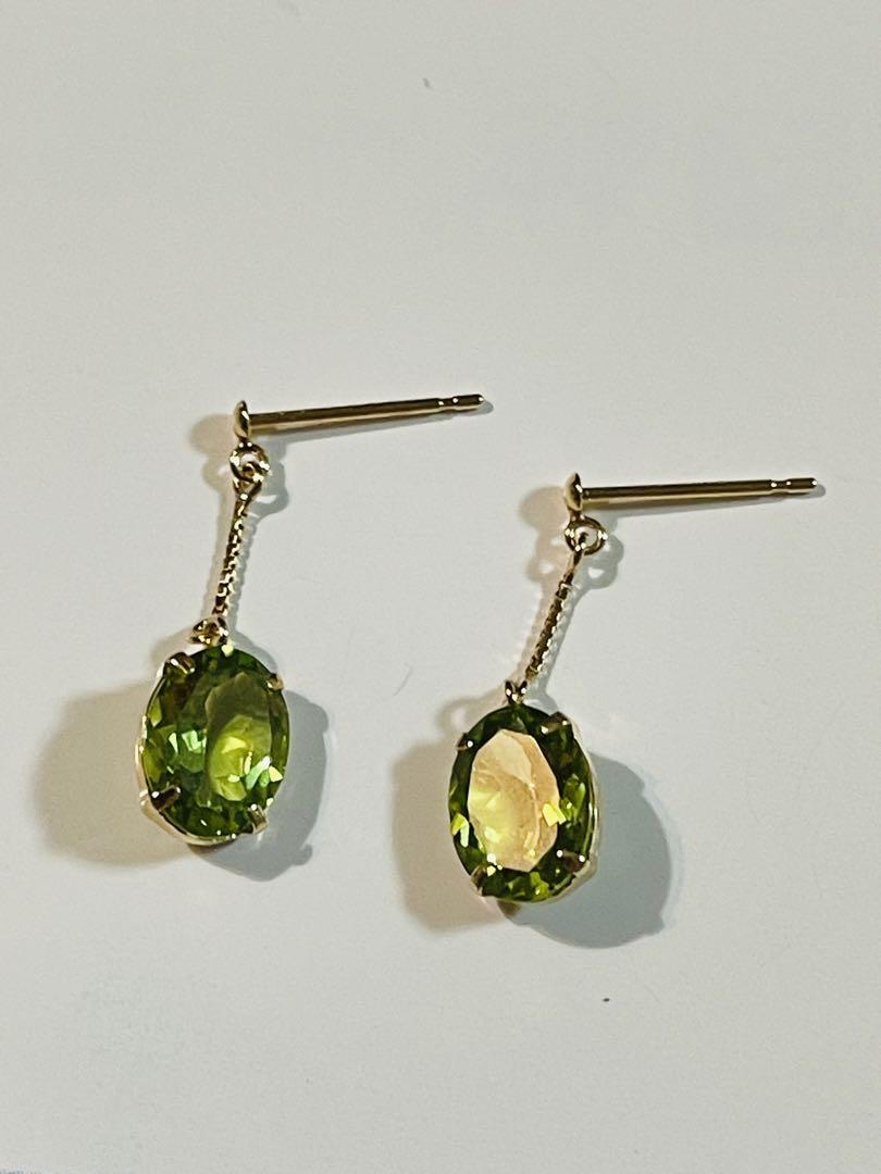 k18 ペリドットピアス