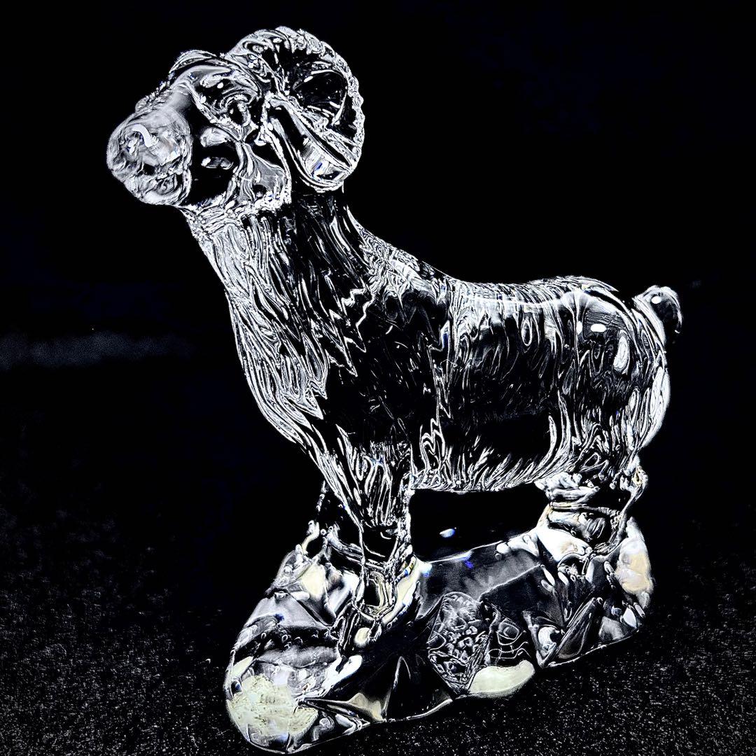 Baccarat バカラ 干支オーナメント 未 羊 美品 美品】Baccarat バカラ 干支 ひつじ 羊 未 置物 フィギュリン