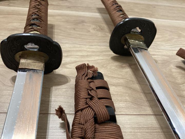 全長 日本刀 4本セット 刀掛台 居合刀 脇差 模造刀 侍 刀