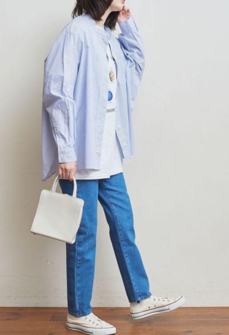 【試着のみ】フィグロンドン　Franklin　shirt 　ブルー