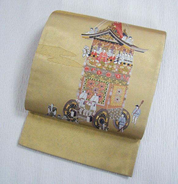未使用 京都山鉾柄 袋帯 正絹 8645 u9Ha1-m82910151874 お太鼓柄 豪華板金箔地 蘇州刺繍 格安大人気