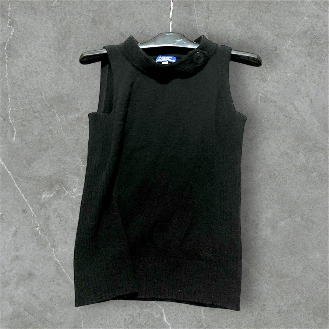BURBERRY BLUE LABEL ノースリーブ　ニット　セーター　黒　38 Burberry Blue Label ノースリーブ ニット 38 ブラック 黒
