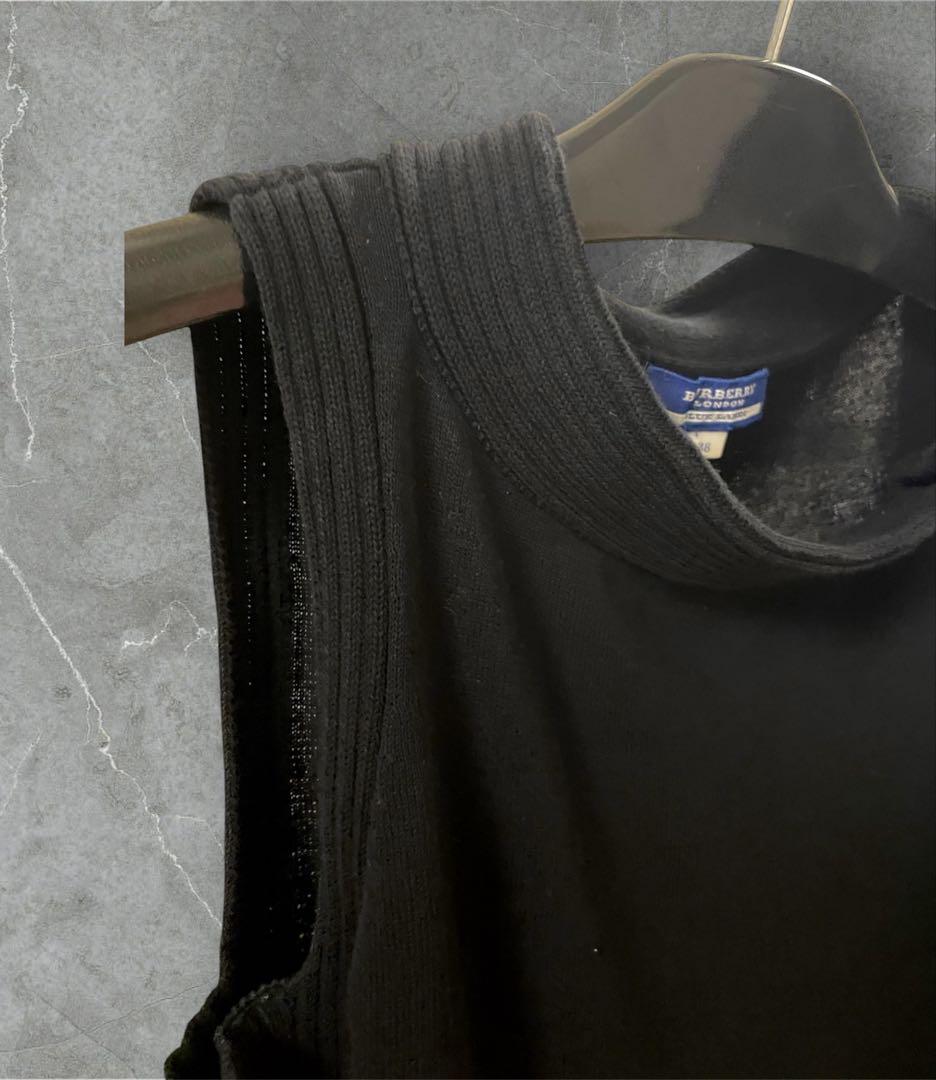 BURBERRY BLUE LABEL ノースリーブ　ニット　セーター　黒　38 Burberry Blue Label ノースリーブ ニット 38 ブラック 黒