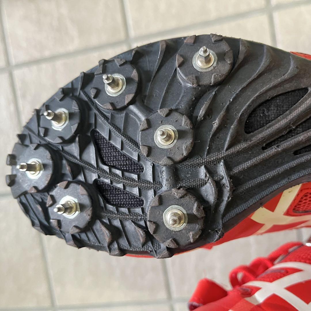 asics 陸上競技用スパイクシューズ　取り替えスパイク付き asics 陸上用 スパイクシューズ 25cm 付属品あり！ - メルカリ