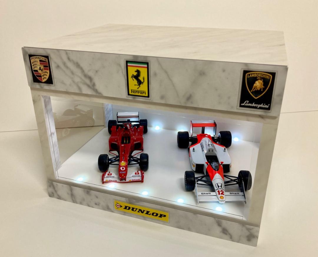1/18.1/24展示可・WH基調・3面発光ディスプレーBOX・ネオジオラマ 1/18.1/24展示可・WH基調・3面発光ディスプレーBOX・ネオ