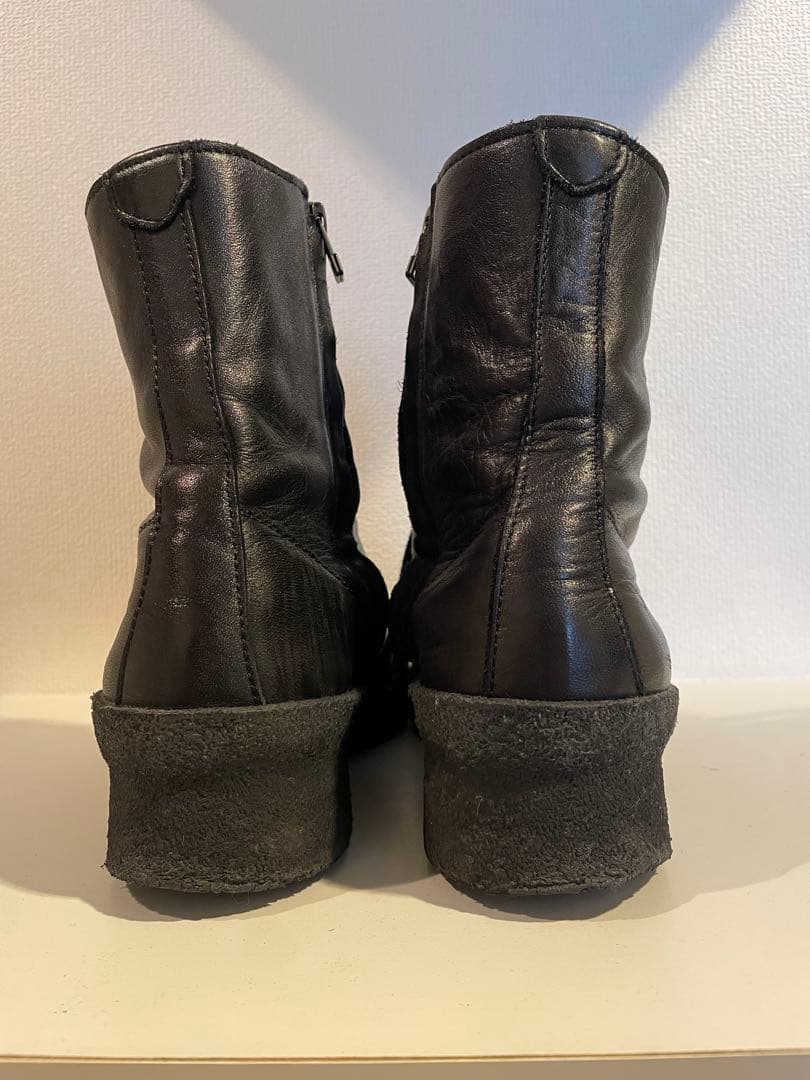 20ss Yohji Yamamoto POURHOMME サイドジップブーツ Yohji Yamamoto POUR HOMME SIDE ZIP MID BOOTS （Black