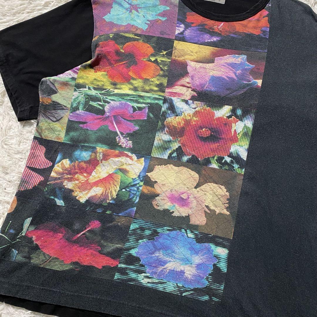 良品】ヨウジヤマモトプールオム Tシャツ 花図鑑 プリント