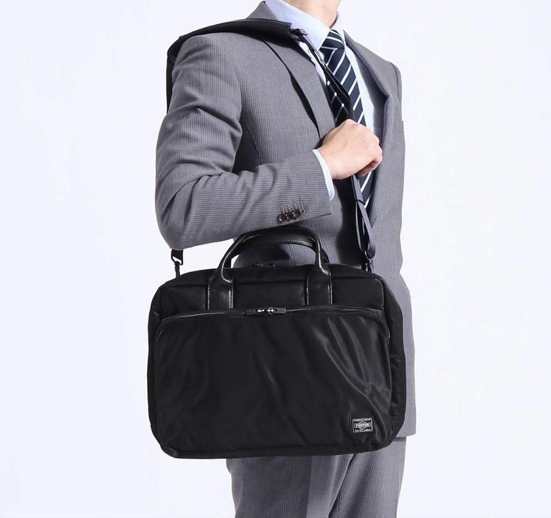 美品PORTER ポーター　TIMEビジネスバッグ2way ブラック A4収納