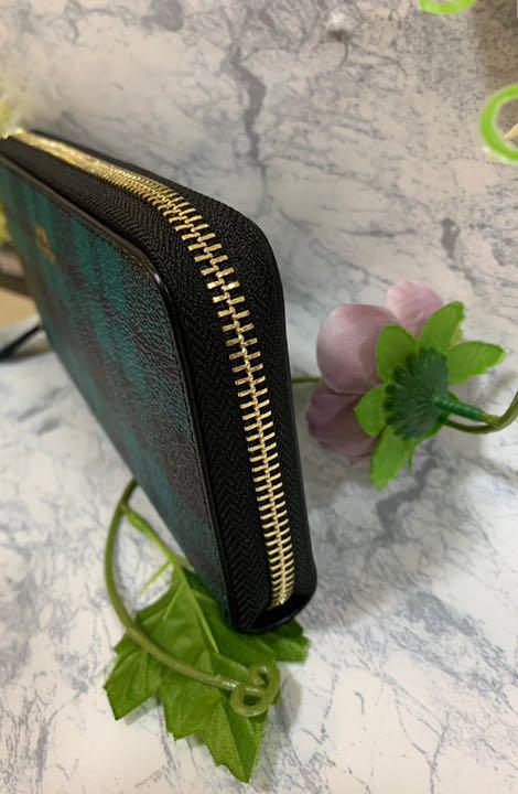 格安SALEスタート】 緑チェック柄 長財布 コーチ COACH ☆正規品☆新品 即日出荷可 長財布 入学祝 プレゼント 新品未使用 コーチ COACH 長財布
