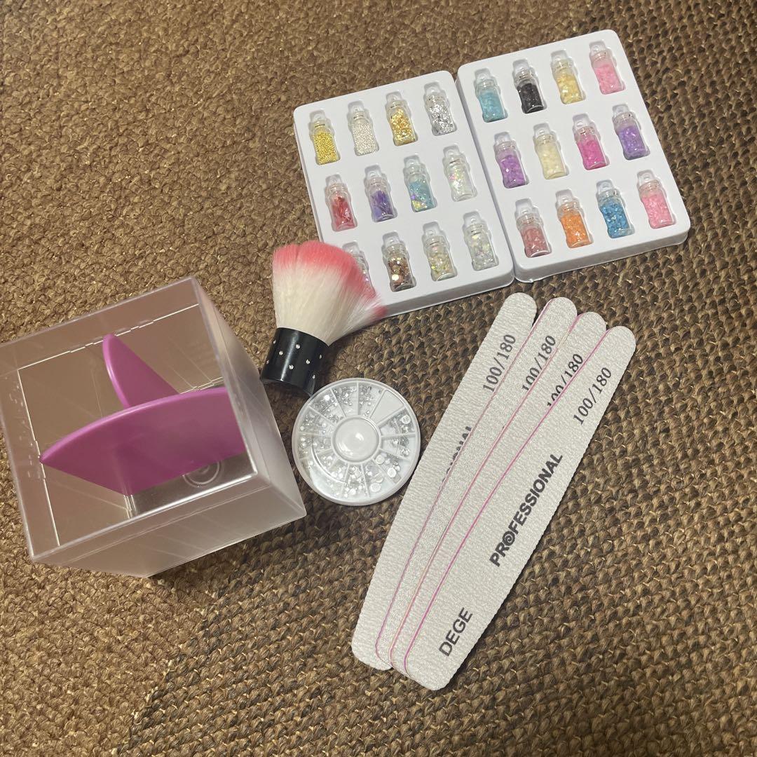 ネイルバッグ 付属品多数 テキスト ネイルチップ ネイル検定