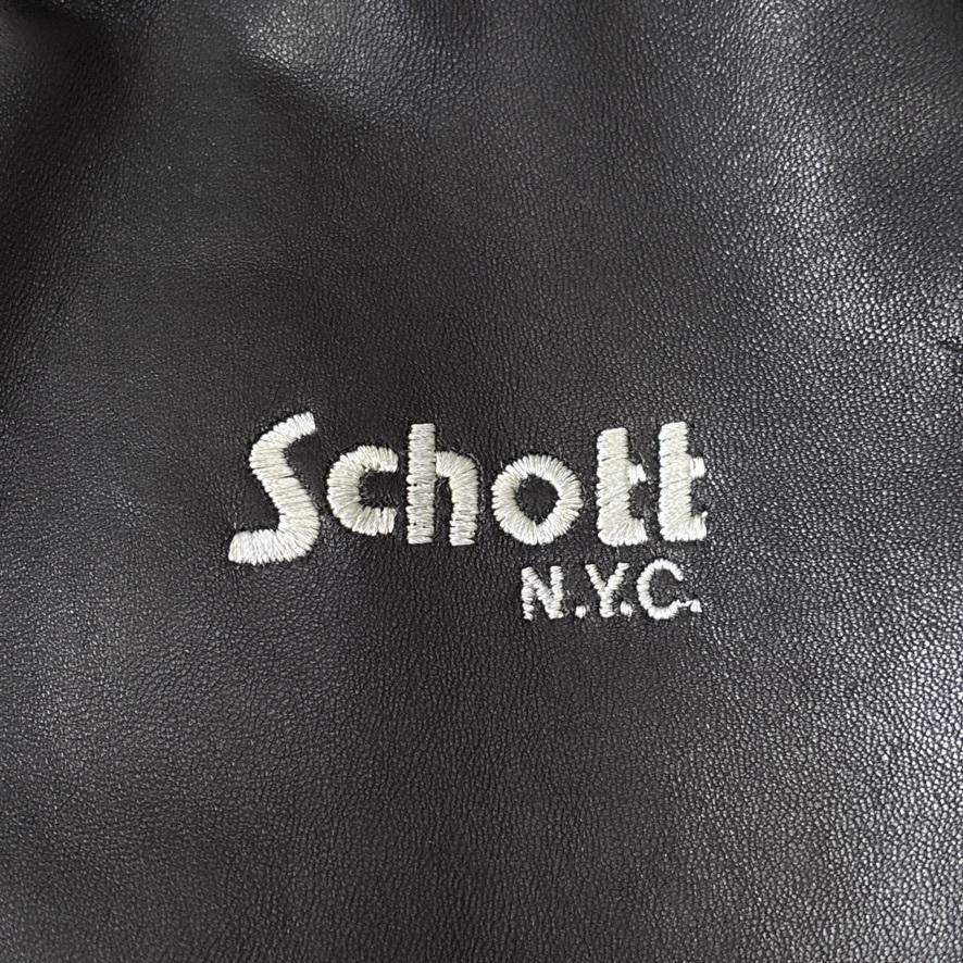 美品 Schott ショット ラムレザー トラックジャケット トラッカー L 黒