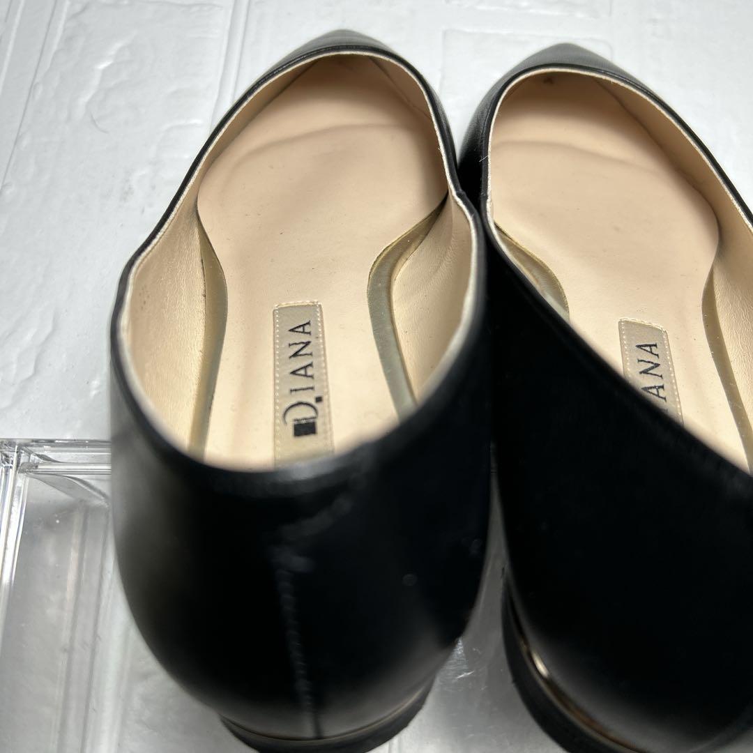 未使用級【DIANA】フラットパンプス(22.5)ポインテッドトゥ レザー　本革 未使用級【DIANA】フラットパンプス(22.5)ポインテッドトゥ