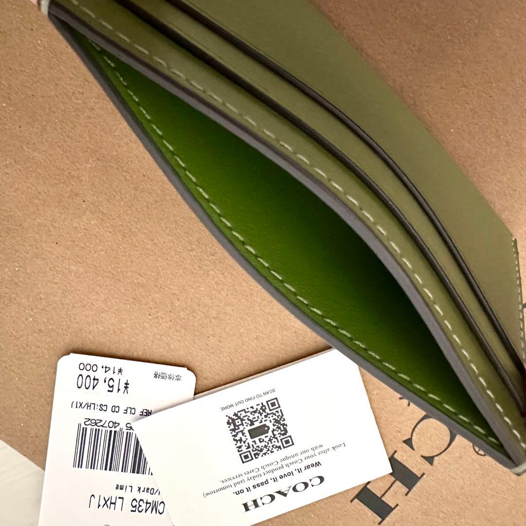 限定品!新品 COACH 定期入れ IDケース ライトグリーン 限定品!新品 COACH 定期入れ IDケース ライトグリーン